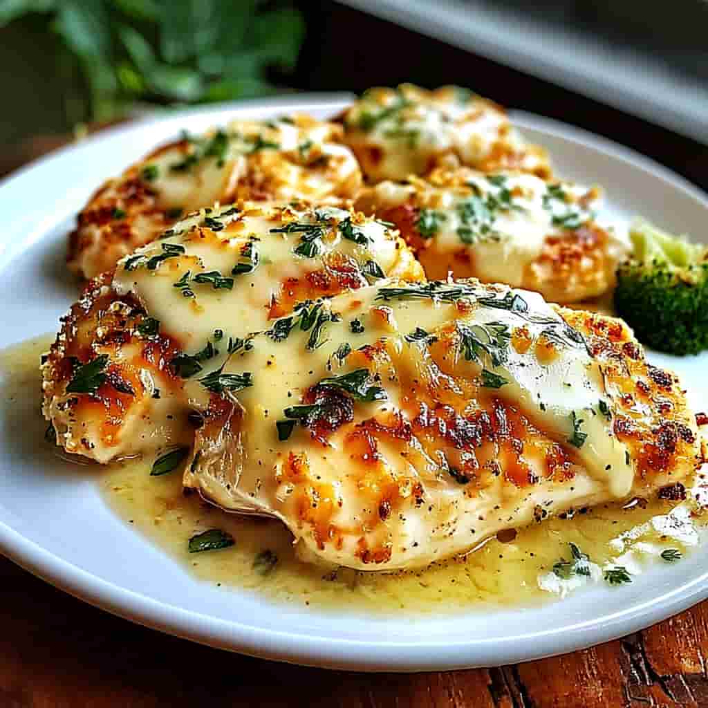 Garlic Parmesan Chicken plated with sides