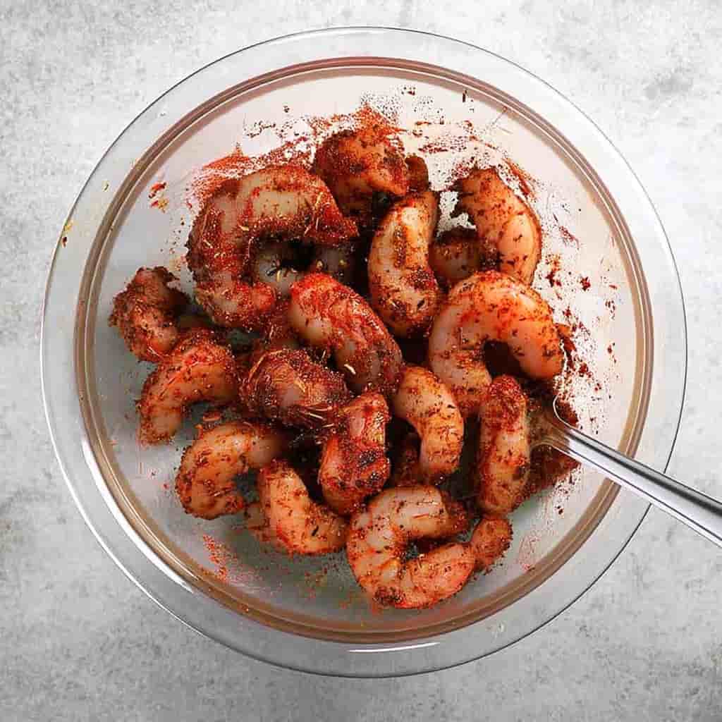  Cooking blackened shrimp in skillet