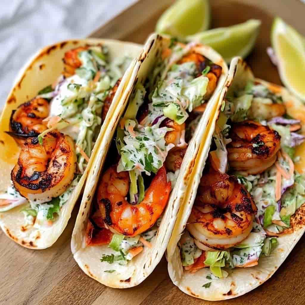  Full blackened shrimp taco setup