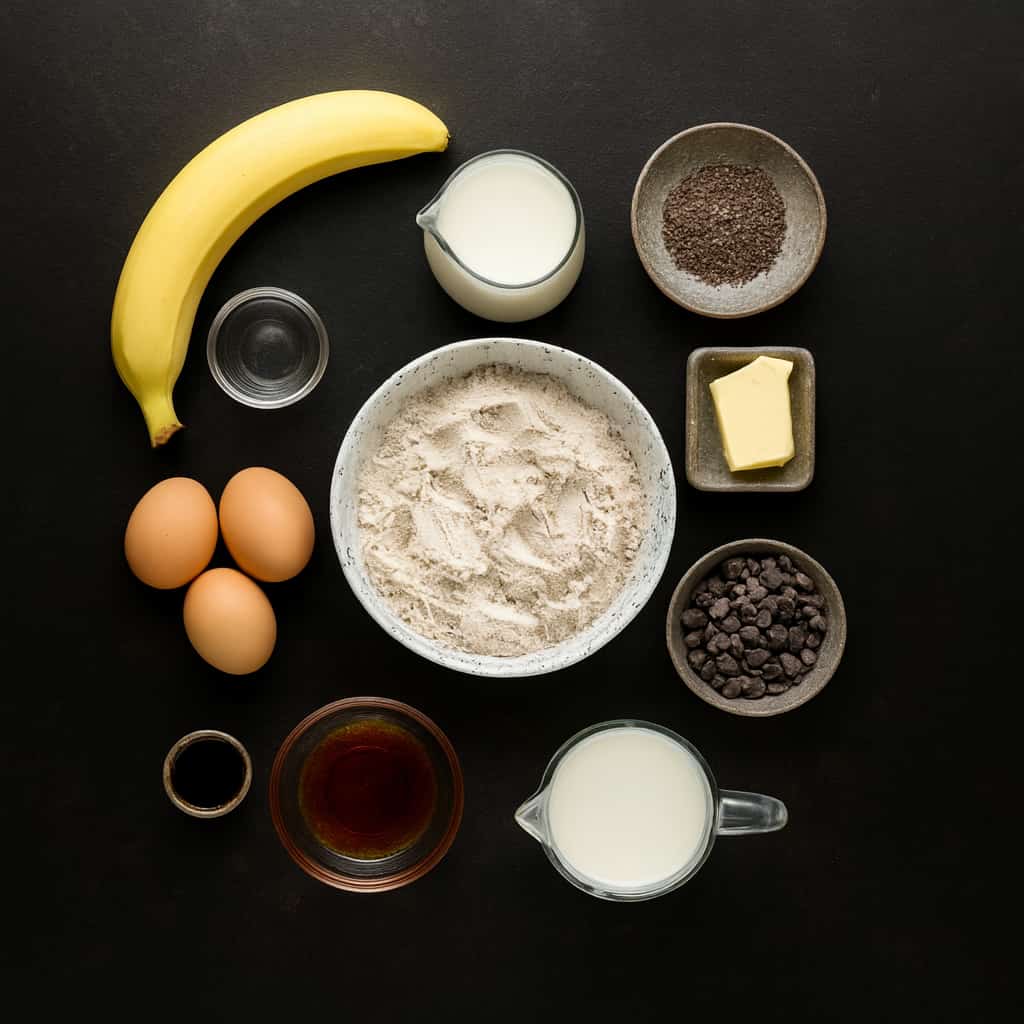 Kodiak Cake waffle ingredients flat lay